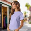 imageDALIX Pixel Heart Embroidered Lightweight Relaxed Jersey Tee Summer Cute Love WomensDark Lavender