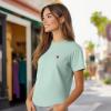 imageDALIX Pixel Heart Embroidered Lightweight Relaxed Jersey Tee Summer Cute Love WomensDusty Blue