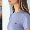 imageDALIX Pixel Heart Embroidered Lightweight Relaxed Jersey Tee Summer Cute Love WomensLavender Blue