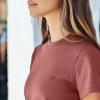 imageDALIX Pixel Heart Embroidered Lightweight Relaxed Jersey Tee Summer Cute Love WomensMauve
