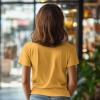 imageDALIX Pixel Heart Embroidered Lightweight Relaxed Jersey Tee Summer Cute Love WomensMustard