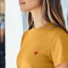 imageDALIX Pixel Heart Embroidered Lightweight Relaxed Jersey Tee Summer Cute Love WomensMustard