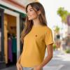 imageDALIX Pixel Heart Embroidered Lightweight Relaxed Jersey Tee Summer Cute Love WomensMustard