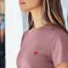 imageDALIX Pixel Heart Embroidered Lightweight Relaxed Jersey Tee Summer Cute Love WomensOrchid Purple
