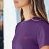 imageDALIX Pixel Heart Embroidered Lightweight Relaxed Jersey Tee Summer Cute Love WomensPurple
