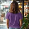 imageDALIX Pixel Heart Embroidered Lightweight Relaxed Jersey Tee Summer Cute Love WomensPurple