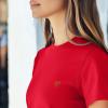 imageDALIX Pixel Heart Embroidered Lightweight Relaxed Jersey Tee Summer Cute Love WomensRed