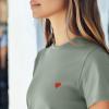 imageDALIX Pixel Heart Embroidered Lightweight Relaxed Jersey Tee Summer Cute Love WomensSage