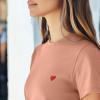 imageDALIX Pixel Heart Embroidered Lightweight Relaxed Jersey Tee Summer Cute Love WomensTerracotta