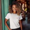 imageDALIX Pixel Heart Embroidered Lightweight Relaxed Jersey Tee Summer Cute Love WomensVintage White