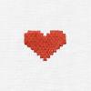 imageDALIX Pixel Heart Embroidered Lightweight Relaxed Jersey Tee Summer Cute Love WomensWhite