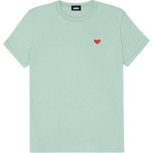 imageDALIX Pixel Heart Embroidered Lightweight Relaxed Jersey Tee Summer Cute Love WomensDusty Blue