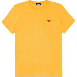 imageDALIX Pixel Heart Embroidered Lightweight Relaxed Jersey Tee Summer Cute Love WomensGold