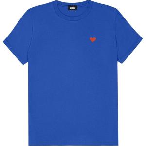 imageDALIX Pixel Heart Embroidered Lightweight Relaxed Jersey Tee Summer Cute Love WomensRoyal Blue