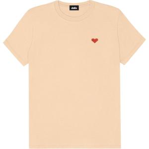 imageDALIX Pixel Heart Embroidered Lightweight Relaxed Jersey Tee Summer Cute Love WomensSand