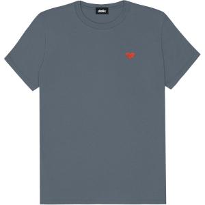 imageDALIX Pixel Heart Embroidered Lightweight Relaxed Jersey Tee Summer Cute Love WomensVintage Navy