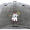 imageAdorable Unicorn Bunny Hat Womens Embroidered Baseball CapWashed Black
