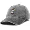 imageAdorable Unicorn Bunny Hat Womens Embroidered Baseball CapWashed Black