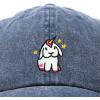 imageAdorable Unicorn Bunny Hat Womens Embroidered Baseball CapWashed Navy Blue