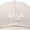 imageDALIX Alpha Phi Cursive Hat Womens Embroidered Baseball CapBeige