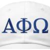 imageDALIX Alpha Phi Omega Greek Letters Ball Cap Embroidered HatWhite
