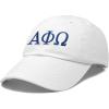 imageDALIX Alpha Phi Omega Greek Letters Ball Cap Embroidered HatWhite