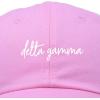 imageDALIX Delta Gamma Cursive Fraternity Hat Womens Embroidered CapLight Pink