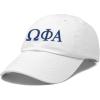 imageDALIX Omega Phi Alpha Greek Letters Hat Womens Embroidered Baseball CapWhite