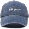 imageDALIX Delta Gamma Cursive Fraternity Hat Womens Embroidered CapWashed Navy Blue