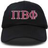 imageDALIX Pi Beta Phi Greek Letters Hat Womens Embroidered Baseball CapBlack