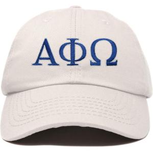 imageDALIX Alpha Phi Omega Greek Letters Ball Cap Embroidered HatBeige