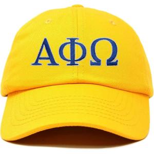 imageDALIX Alpha Phi Omega Greek Letters Ball Cap Embroidered HatGold