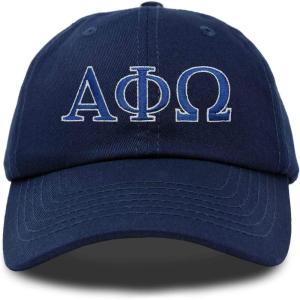 imageDALIX Alpha Phi Omega Greek Letters Ball Cap Embroidered HatNavy Blue