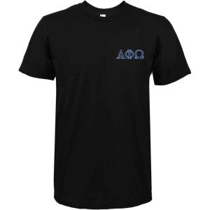 imageDALIX Alpha Phi Omega Greek Letters TShirt Mens Embroidered Fraternity ShirtBlack