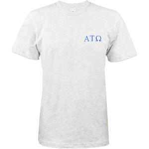imageDALIX Alpha Tau Omega Greek Letters TShirt Mens Embroidered Fraternity ShirtAsh Gray