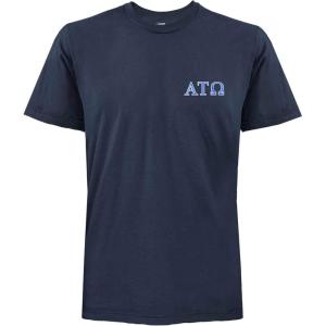 imageDALIX Alpha Tau Omega Greek Letters TShirt Mens Embroidered Fraternity ShirtNavy Blue