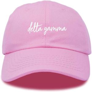 imageDALIX Delta Gamma Cursive Fraternity Hat Womens Embroidered CapLight Pink