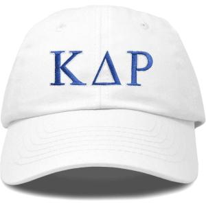 imageDALIX Kappa Delta Rho Greek Letters Ball Cap Embroidered Fraternity HatWhite