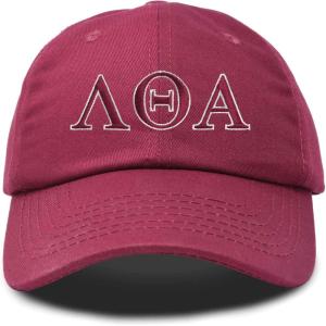 imageDALIX Lambda Theta Alpha Greek Letters Hat Womens Embroidered Baseball CapMaroon