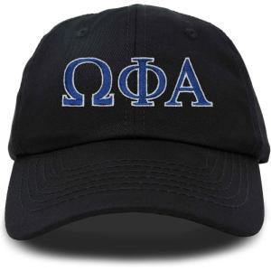 imageDALIX Omega Phi Alpha Greek Letters Hat Womens Embroidered Baseball CapBlack