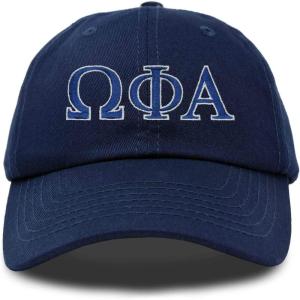 imageDALIX Omega Phi Alpha Greek Letters Hat Womens Embroidered Baseball CapNavy Blue