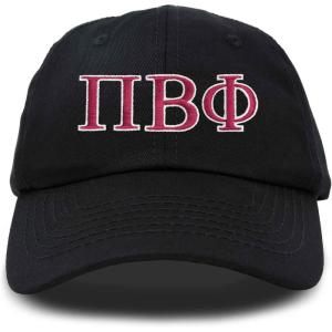 imageDALIX Pi Beta Phi Greek Letters Hat Womens Embroidered Baseball CapBlack