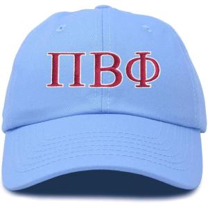 imageDALIX Pi Beta Phi Greek Letters Hat Womens Embroidered Baseball CapLight Blue