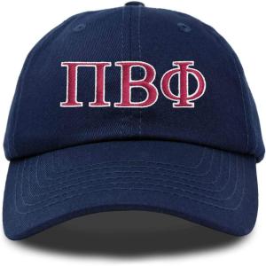 imageDALIX Pi Beta Phi Greek Letters Hat Womens Embroidered Baseball CapNavy Blue