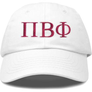 imageDALIX Pi Beta Phi Greek Letters Hat Womens Embroidered Baseball CapWhite