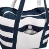 imageDALIX Premium Beach Bags Striped Navy Blue Zippered Tote Bag Monogrammed A  ZP