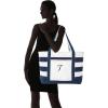imageDALIX Premium Beach Bags Striped Navy Blue Zippered Tote Bag Monogrammed A  ZT