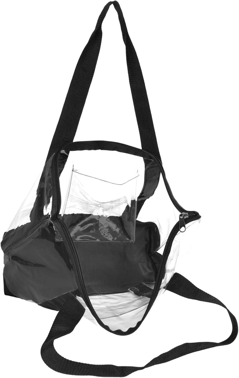 imageDALIX Clear Shopping Bag Security Work Tote Shoulder Bag Womens HandbagBlack