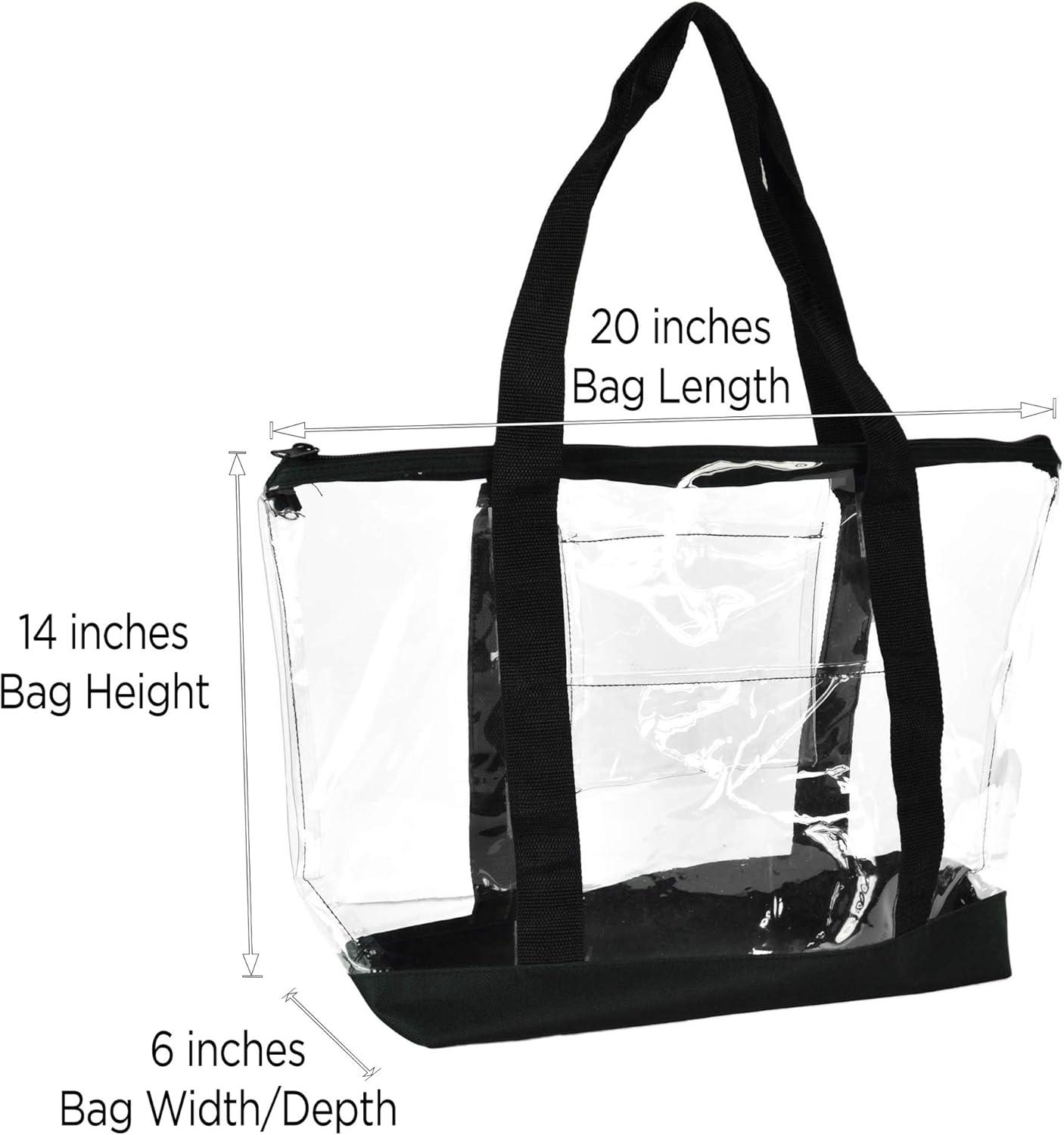 imageDALIX Clear Shopping Bag Security Work Tote Shoulder Bag Womens HandbagBlack