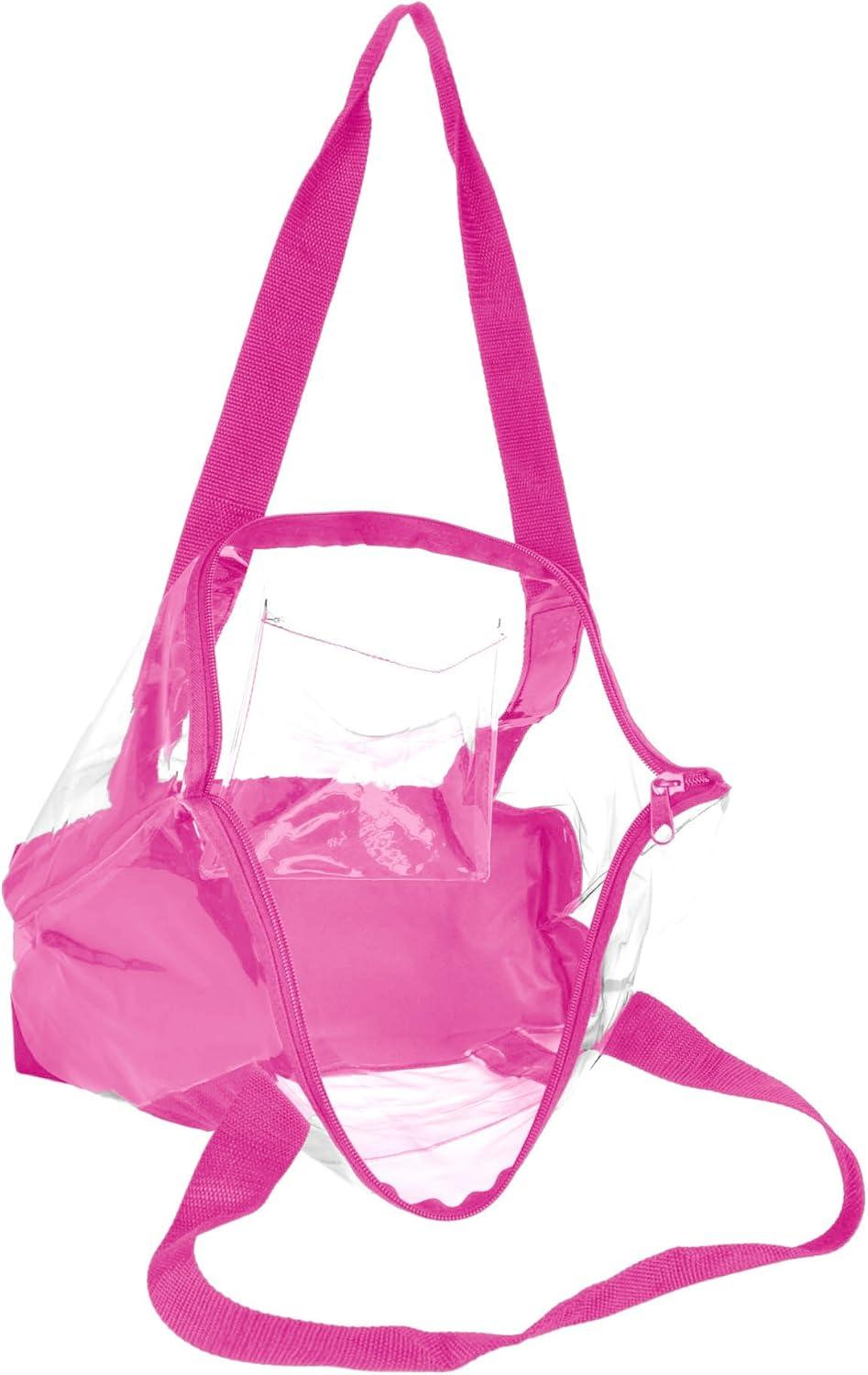 imageDALIX Clear Shopping Bag Security Work Tote Shoulder Bag Womens HandbagHot Pink